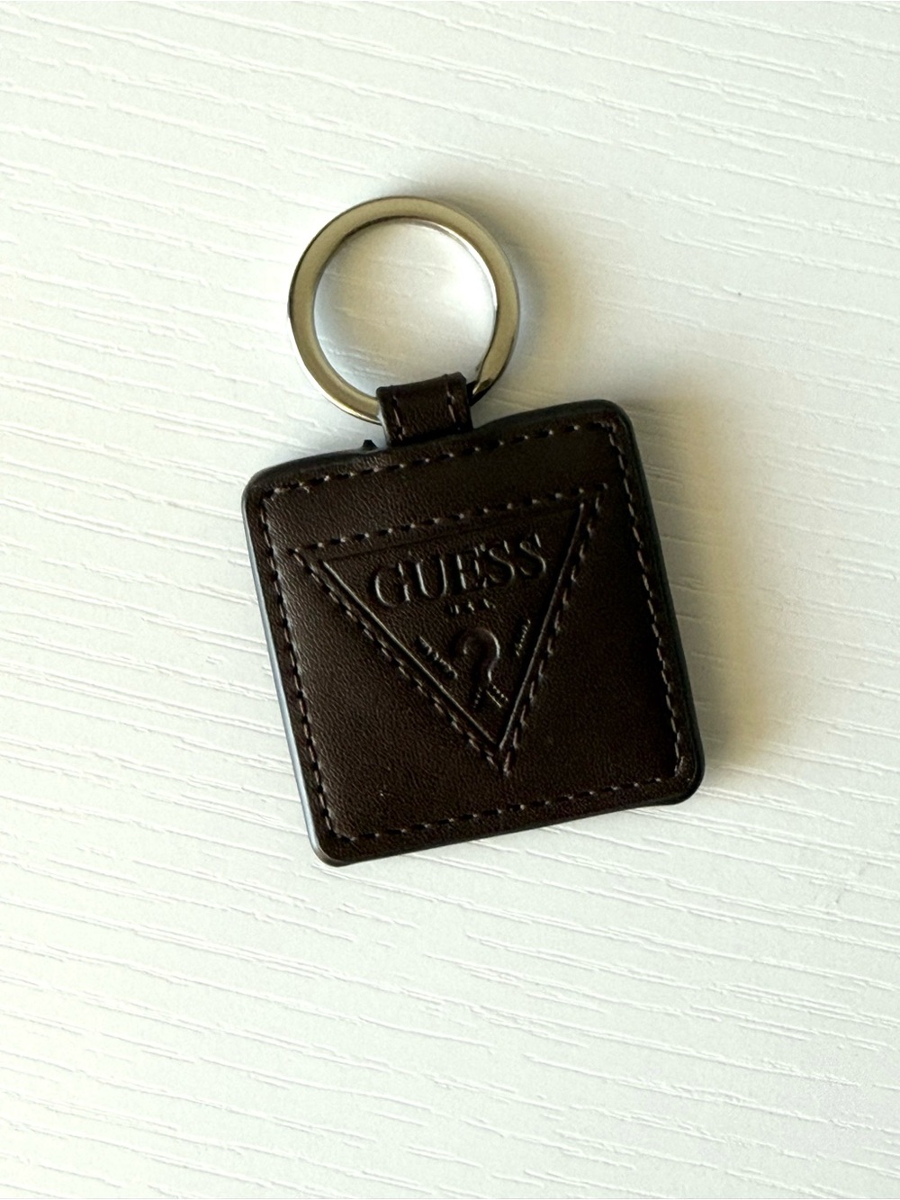 GUESS Leather Logo Keychain